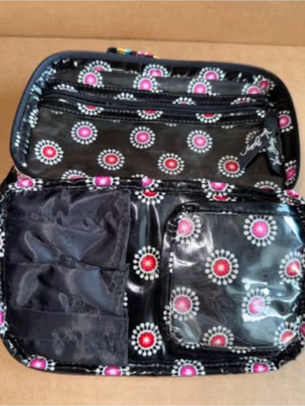 Vera Bradley Blush & Brush makeup case in the Parisian Paisley pattern 9” x 5.5”